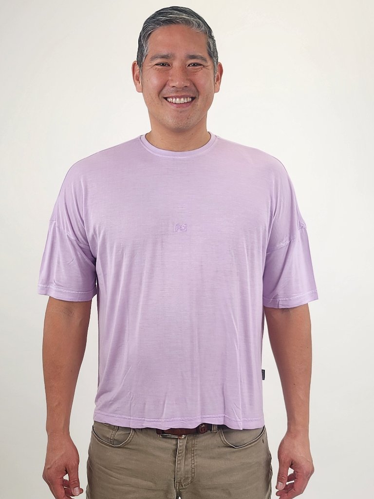 Reese De Luca Purple Drop Shoulder Short Sleeve T-Shirt